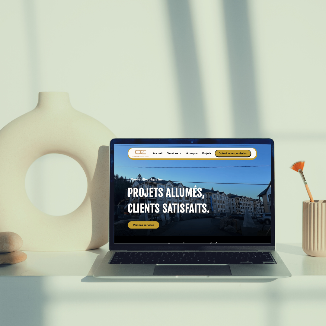 Version desktop du site Ouellet Électrique
